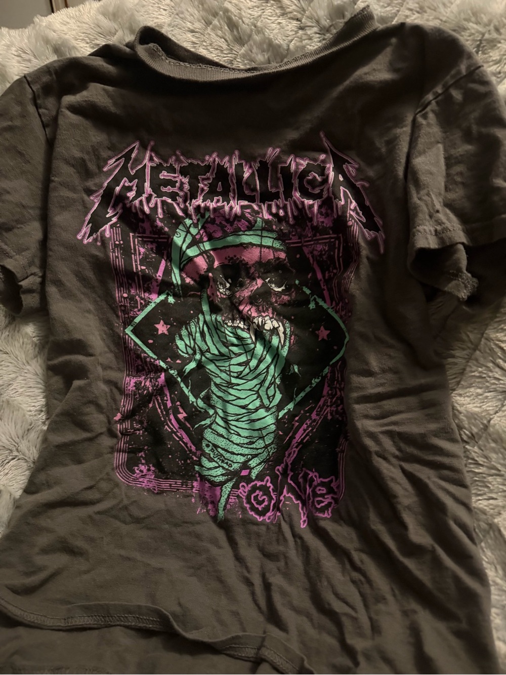 Graphic Reptile Accessory Tee in Black with Pink & Teal Print